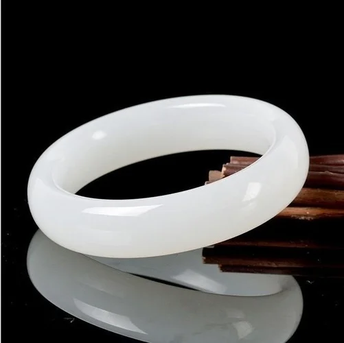 Men Accessories Wrist - Genuine Natural White Jade Bangle Bracelet