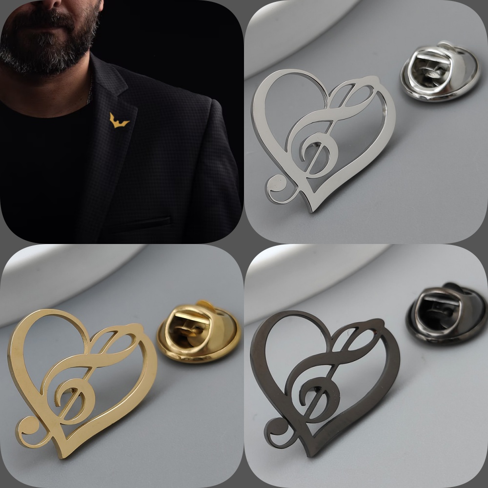 Love music symbol gold-plated  - Men'S Accessories Gift Set Branded review and price