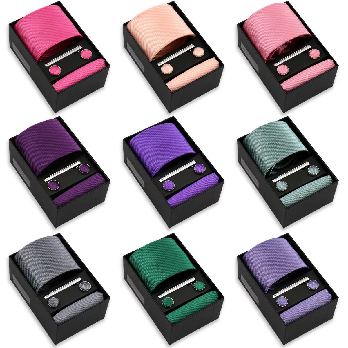 Brand Fashion Solid Color Tie  - Men'S Accessories Gift Set Branded review and price