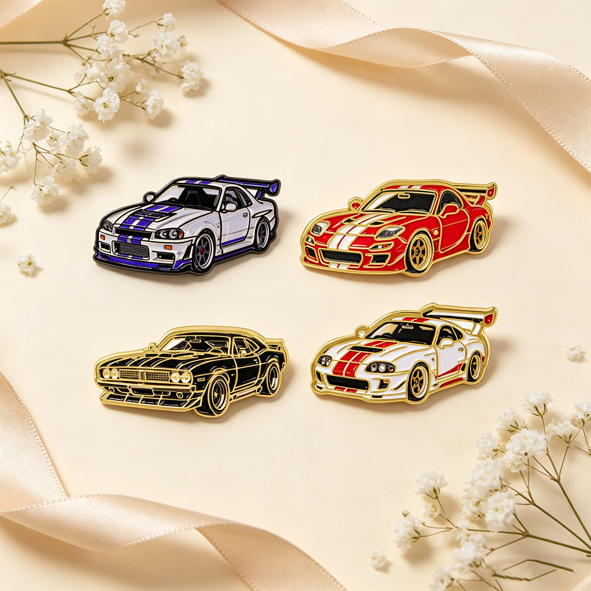 4pcs/set Racing Cars Brooch fo - Men Accessories Gift Set review and price